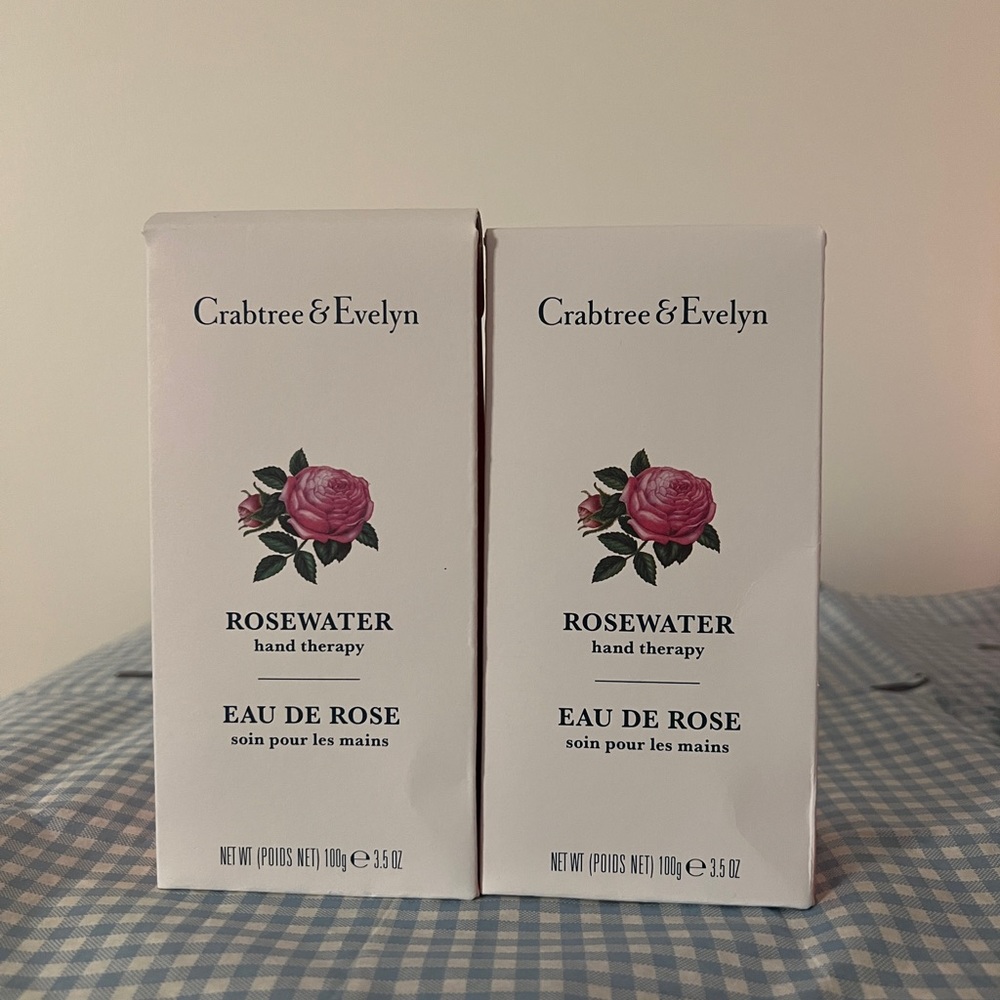 2* Crabtree Evelyn Rosewater Hand Therapy 100g/3.5oz.